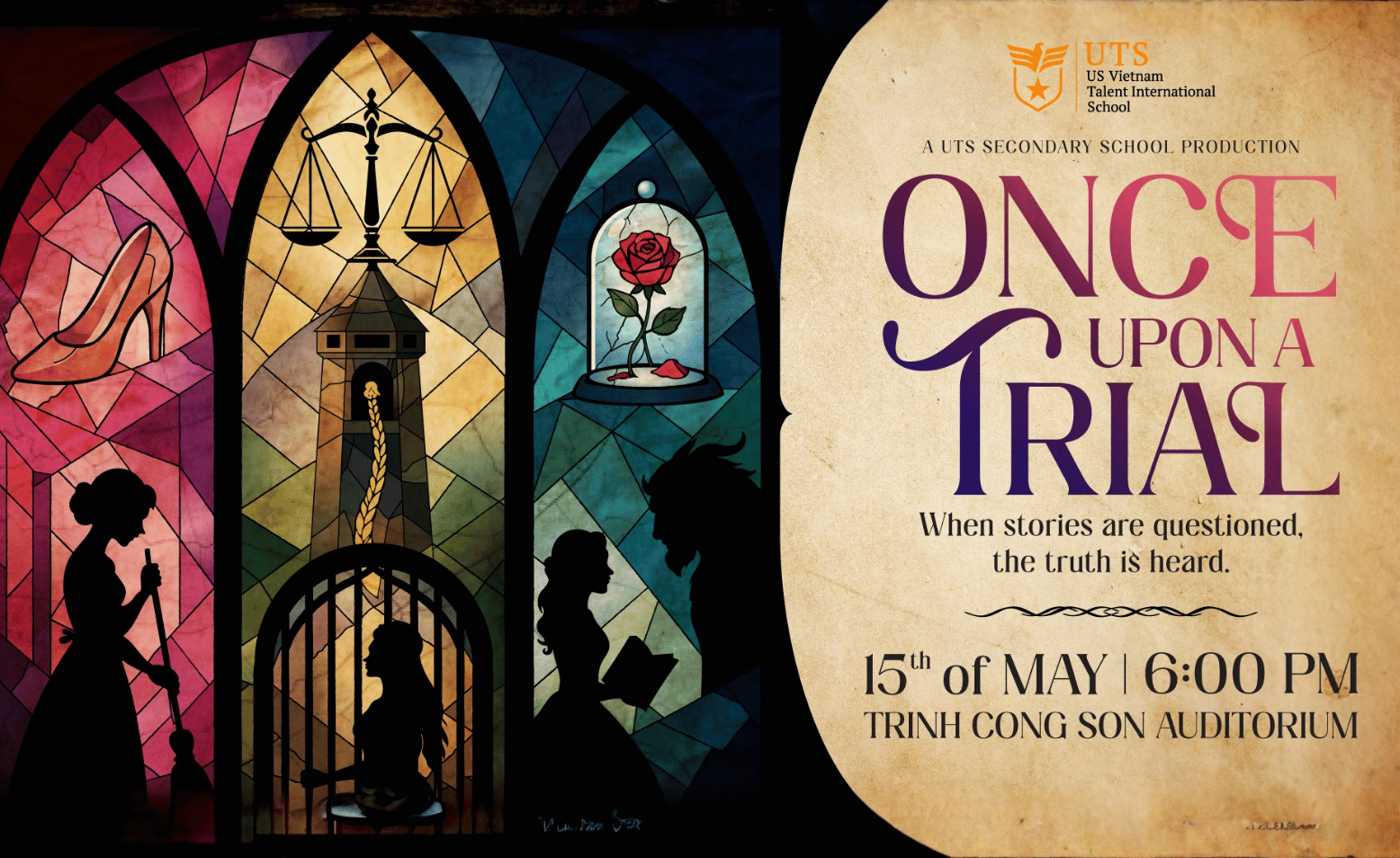 Vở kịch toàn trường Cấp Trung học 2026: Once Upon A Trial – Phiên toà cổ tích”